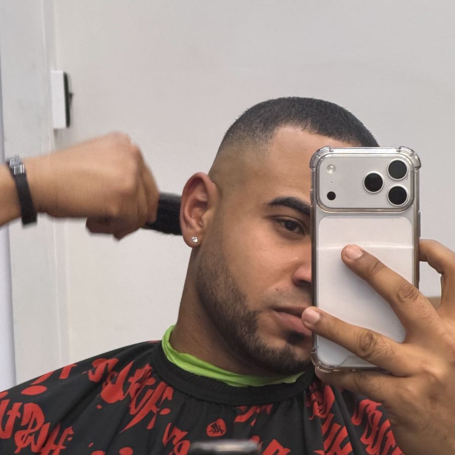 Clipper cut with a sharp line up